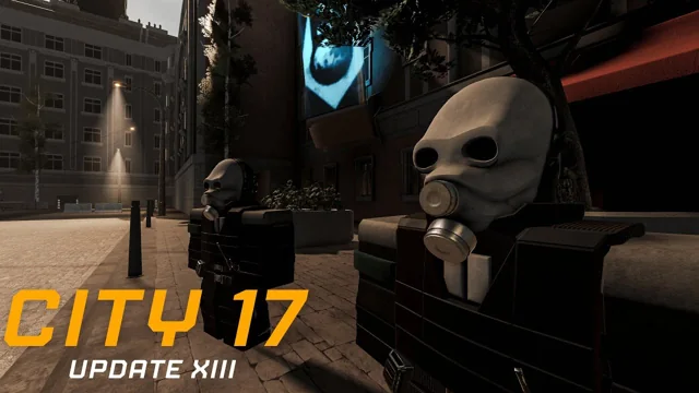 Official Update XIII video cover showing a Combine unit in the city